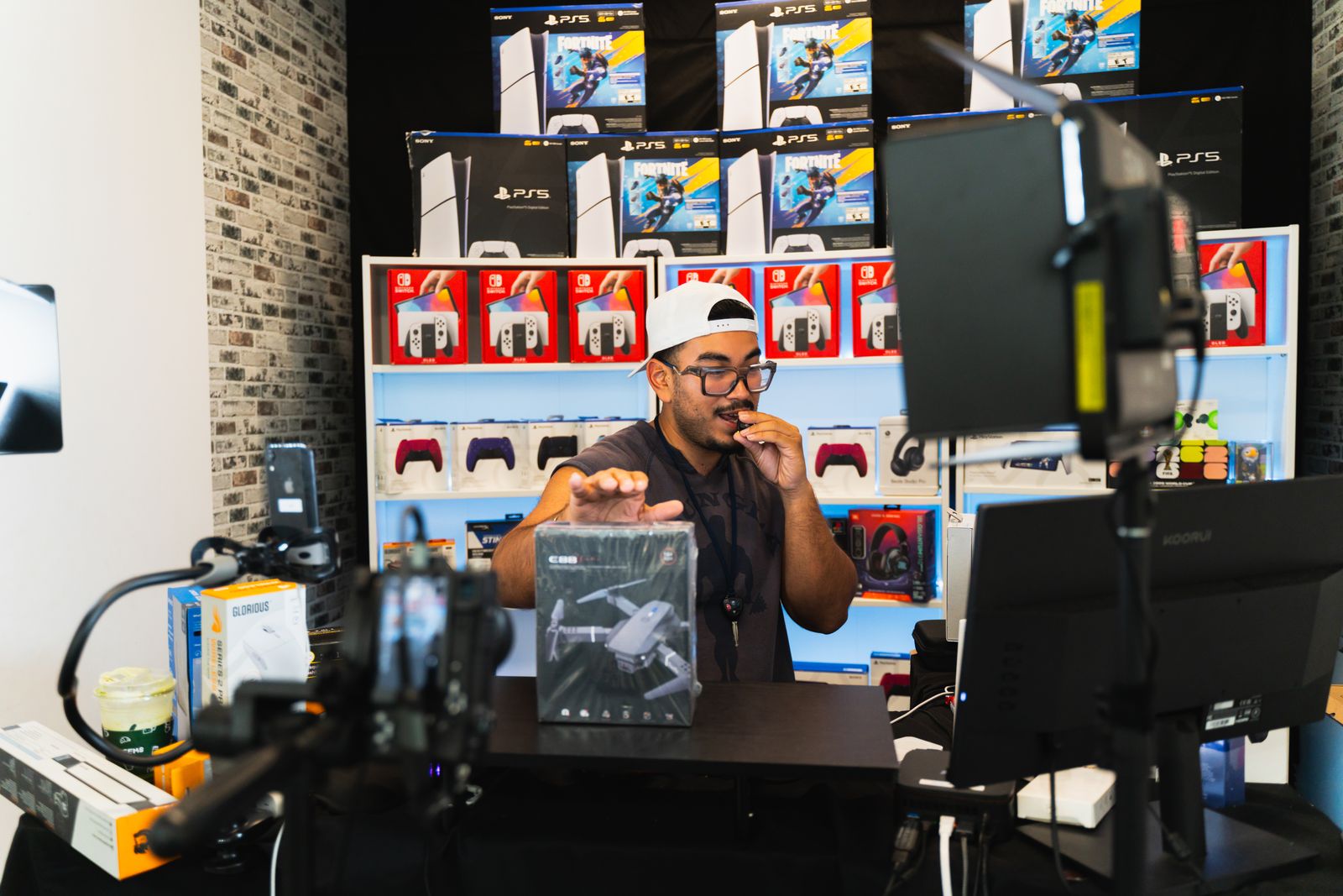 A host on the gaming set