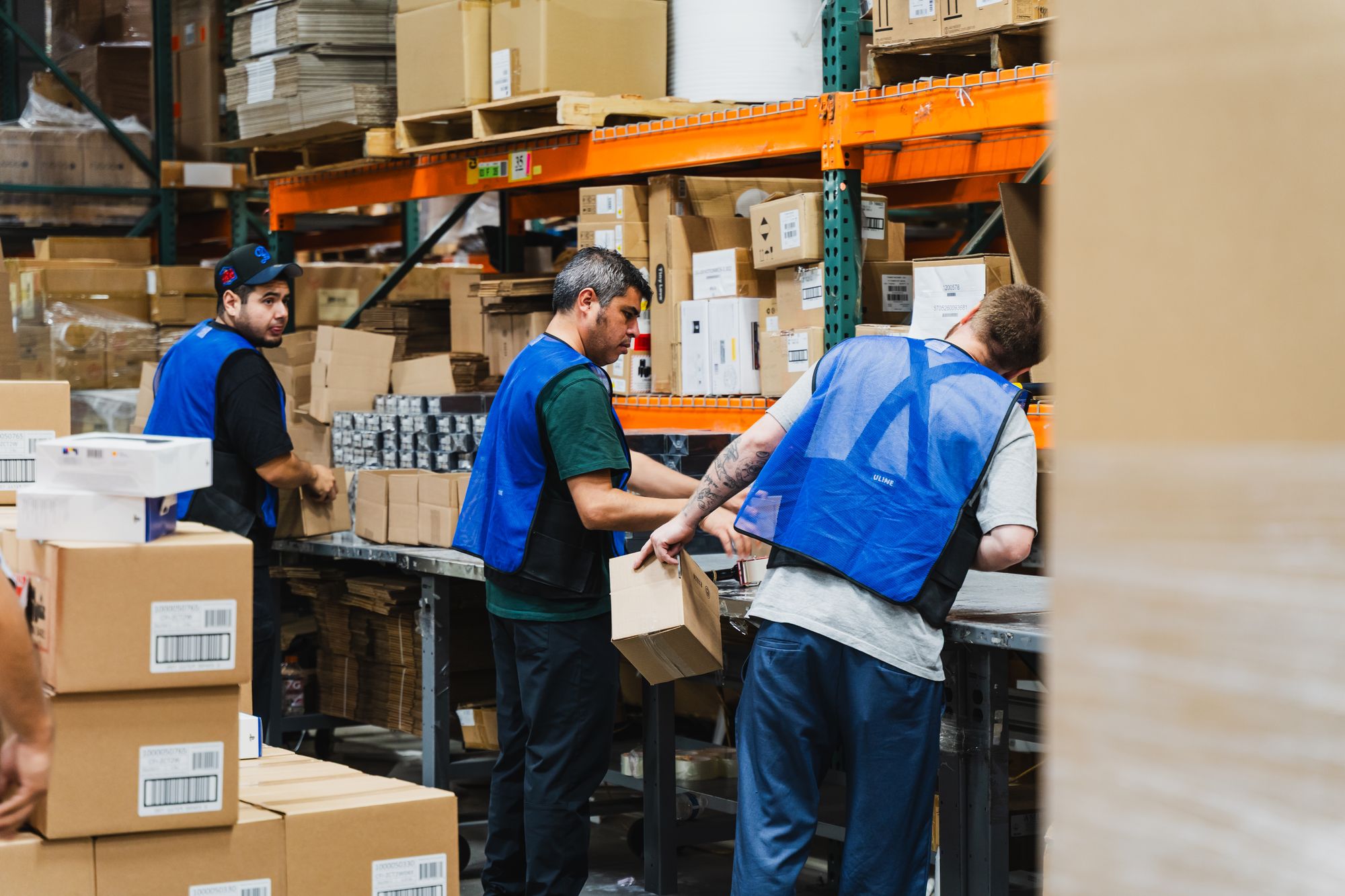 Team members picking orders
